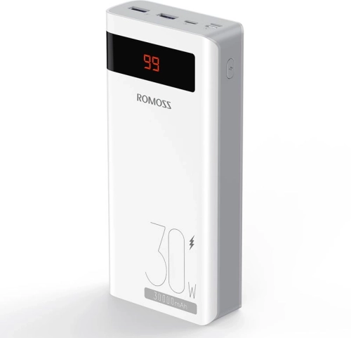 Мобильный аккумулятор Romoss Sense8PS Pro 30000mAh QC3.0/PD3.0 5A белый (6936857200963) фото 3