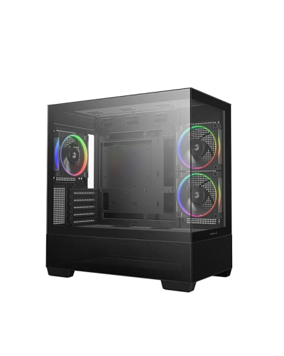 корпус Deepcool CG380 3F без БП, боковое окно (панорама), 3x120mm ARGB PWM вентилятора, черный, mATX фото 2