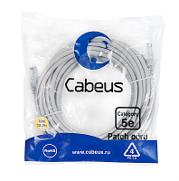 Cabeus PC-UTP-RJ45-Cat.5e-10m Патч-корд U/ UTP, категория 5е, 2xRJ45/ 8p8c, неэкранированный, серый, PVC, 10м