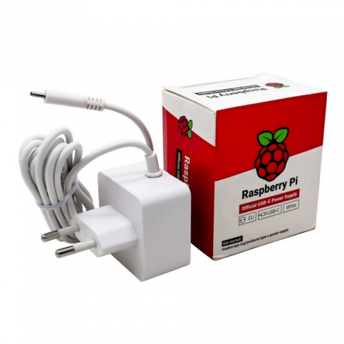 Raspberry Pi 4 Model B Блок питания Official Power Supply Retail, White, 5.1V, 3A, Cable 1.5 m, USB Type С output jack, для Raspberry Pi 4 B (187-3413)(187-3421)(RASP4233) {100} (931243) (187-3421 (187-3413))