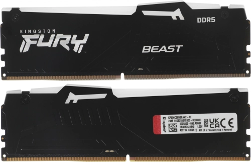 Память оперативная/ Kingston 16GB 5600MT/s DDR5 CL36 DIMM (Kit of 2) FURY Beast RGB EXPO (KF556C36BBEAK2-16) фото 4