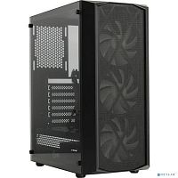 Powercase CMRMX-L3 Корпус Rhombus X3 Mesh LED, Tempered Glass, 3x 120mm 5-color fan, чёрный, ATX (CMRMX-L3)