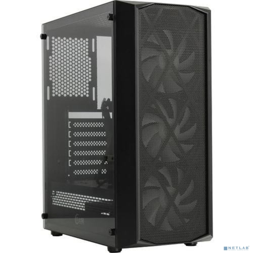 Powercase CMRMX-L3 Корпус Rhombus X3 Mesh LED, Tempered Glass, 3x 120mm 5-color fan, чёрный, ATX (CMRMX-L3)