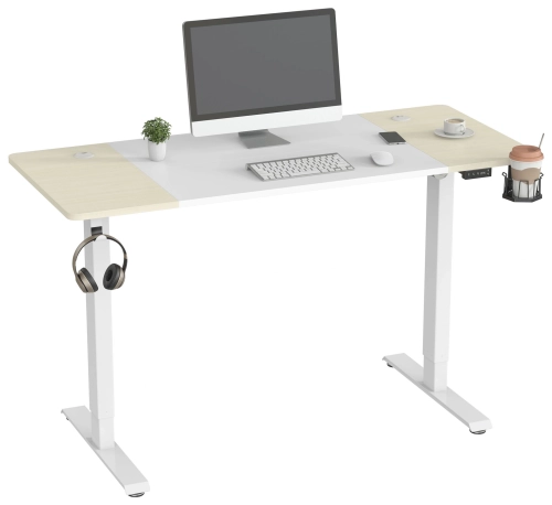 Стол для компьютера Cactus CS-EDL-WWD электропривод столешница МДФ белый дуб молочный каркас белый 140x72x60см