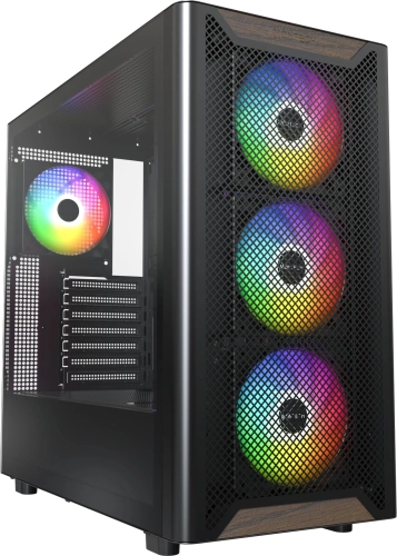 Корпус Montech XR Wood черный без БП ATX 3x120mm 2xUSB3.0 audio bott PSU (XR WOOD BLACK)