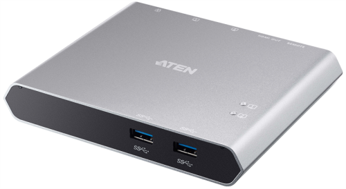ATEN 2-Port USB-C Gen 1 Dock Switch with Power Pass-through (US3310-AT)