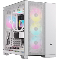 Корпус без блока питания/ Case Corsair 6500D Airflow, Midi-Tower, TG, no fan, 4xUSB-A 3.2, 1xUSB 3.2 Type-C, E-ATX, ATX, mATX, mITX White (CC-9011260-WW)