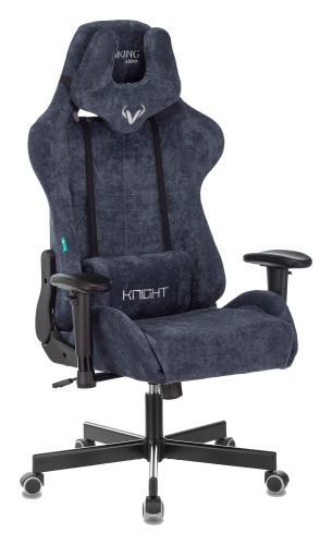Кресло игровое Zombie VIKING KNIGHT Fabric синий Light-27 с подголов. крестов. металл (VIKING KNIGHT LT27)