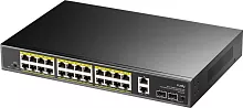 Коммутатор/ 24-10/100/1000 BASE-T Gigabit ports, 2-Port 10/100/1000 BASE-T Gigabit Uplink ports, 2-1000 BASE-X SFP Slot, 24-port IEEE 802.3at PoE+ Injector, 300 watts total Power budget, Supports PoE power up to 30W for each PoE p (GS1026PS2)