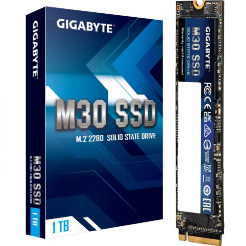 Твердотельный накопитель SSD 1TB GIGABYTE M30, M.2 2280, NVMe, PCIe 3.0 x4, 3D TLC, R/W 3500/3000MB/s, IOPs 308 000/332 000, 650TBW (GP-GM301TB-G) фото 2