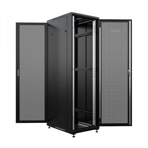 Шкаф напольный универсальный серверный ONTEK TC 42U 600х1000мм, 4 профиля 19, двери перфорированная и перфорированная, боковые стенки съемные (TC42U61PPDRSWAS-9005)