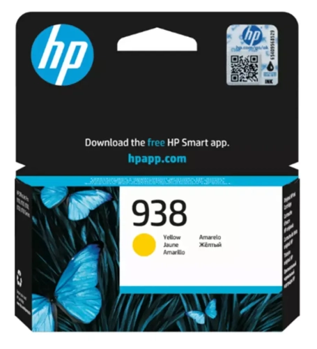 Картридж Cartridge HP Ink 938, желтый, 800 страниц (4S6X7PE)