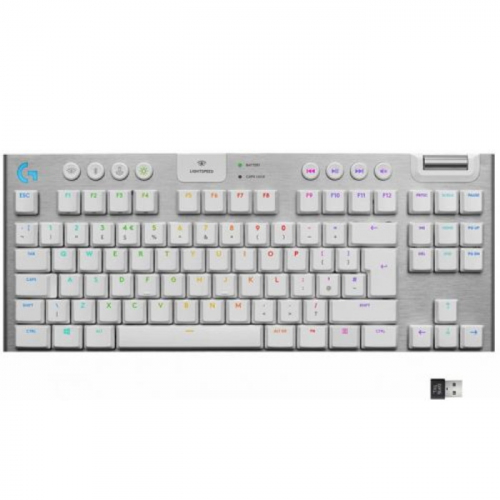 Клавиатура Logitech G915 TKL White, Wireless, RGB, Bluetooth, USB (920-010117)