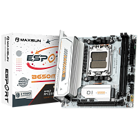 Материнская плата Maxsun MS-eSport B650ITX WIFI ICE B650, AM5, 2*DDR5, 1*PCIEx16, 1*PCIEx1, 2*M.2, 6*USB3.2Gen1, 4*USB2.0, 2*SATA3.0, 2.5G, DP, HDMI, Mini-ATX, RTL (6940709661185)