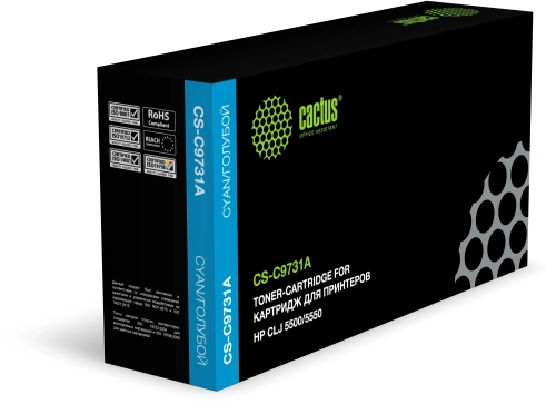 Картридж лазерный Cactus CS-C9731A голубой (13000стр.) для HP CLJ 5500/5550
