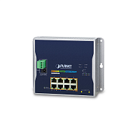 коммутатор/ PLANET WGS-5225-8P2S IP30, IPv6/ IPv4, L2+ 8-Port 10/ 100/ 1000T 802.3at PoE + 2-Port 1G/ 2.5G SFP Wall-mount Managed Switch (-40~75 degrees C, dual power input on 48-56VDC terminal block and