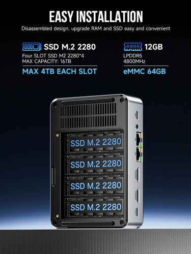 Мини ПК GMK Technology NucBox G9/N150/12+512GB (Intel N150)12GB+512GB, 64GB EMMC, Win11 Pro фото 14