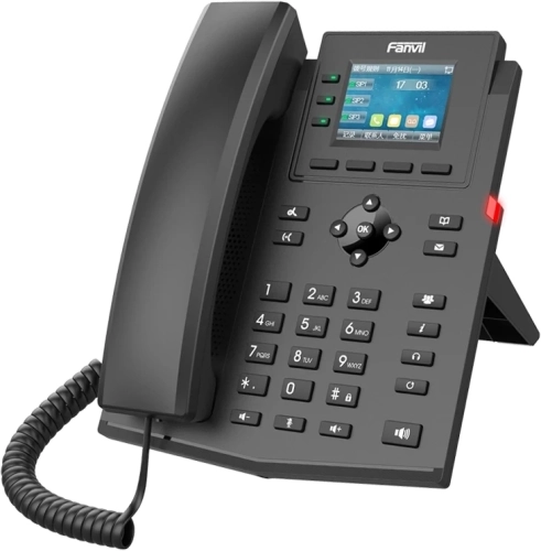 Fanvil 2 Wire Phone Energy-saving mode 6 Parties conference 3 Line Key HD voice 4 SIP Line Back light Opus+IPV6 PSU (X303-2 WIRE)