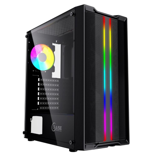Powercase CMIEB-F4S Корпус Mistral Evo, Tempered Glass, 1x 120mm PWM ARGB fan + ARGB Strip + 3x 120mm PWM non LED fan, чёрный, ATX (CMIEB-F4S)