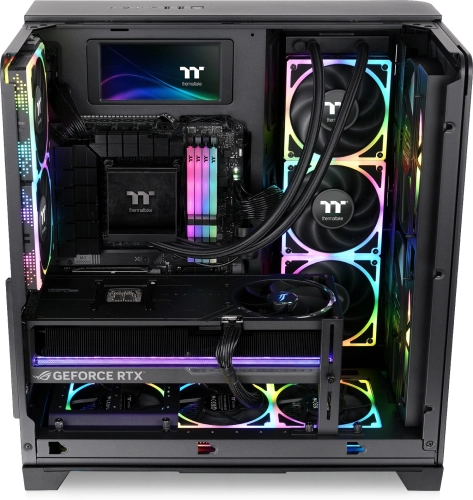 Корпус Thermaltake View 390 Air черный без БП E-ATX 2x120mm 2xUSB3.0 1xUSB3.1 audio bott PSU (CA-11F-00M1WN-00) фото 8