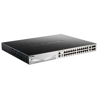 DGS-3130-30PS/ B1A Управляемый L3 стекируемый коммутатор с 24 портами 10/ 100/ 1000Base-T, 2 портами &quot;10GBase-T и 4 портами 10GBase-X SFP+ (24 портов PoE 802.3af/ at, (DGS-3130-30PS/B1A)