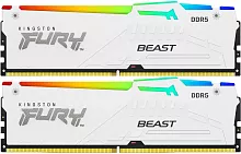 Память DDR5 2x32GB 6000MHz Kingston KF560C36BWEAK2-64 Fury Beast White Expo RGB RTL Gaming PC5-48000 CL36 DIMM 288-pin 1.35В dual rank с радиатором Ret