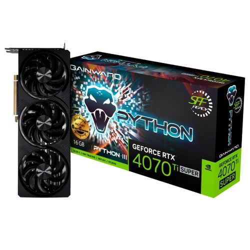 Видеокарта Gainward RTX4070Ti SUPER PYTHON III OC 16GB GDDR6X 256bit 3xDP HDMI 3FAN RTL (NED47TSS19T2-1043T)