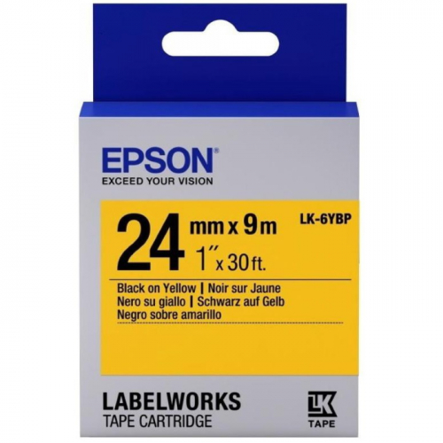 Картридж Epson LK-6YBP, лента-желтый/текст-черный, 24mm/9m, для принтеров Epson LabelWorks (C53S656005)