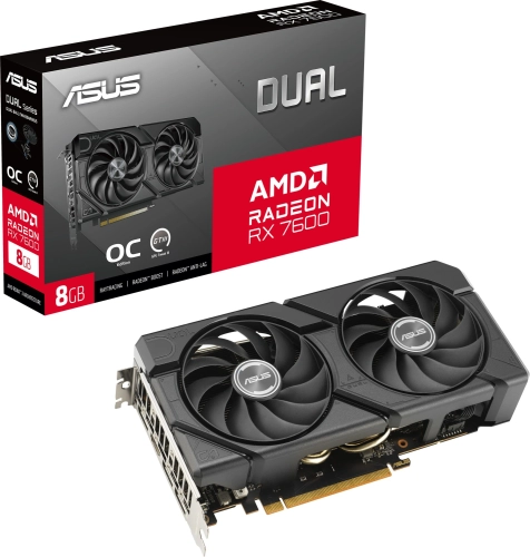 Видеокарта Asus PCI-E DUAL-RX7600-O8G-EVO AMD Radeon RX 7600 8Gb 128bit GDDR6 2280/ 17500 HDMIx1 DPx3 HDCP Ret фото 12