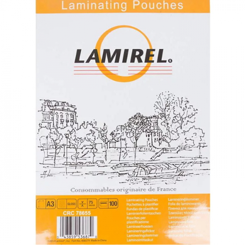 Пленка Fellowes для ламинирования Lamirel глянцевая A3/ 75 мкм/ 100 шт. (LA-78655)