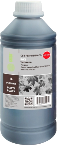Чернила Cactus CS-I-PFI107MBK-1L PFI-107 черный матовый1000мл для Canon imageProGRAF iPF670/680/685/770/780/785