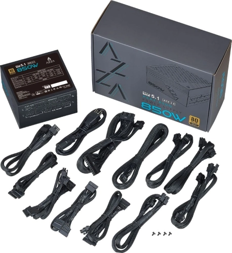 Блок питания Azza ATX 850W PSAZ-850GM Gen.5 80+ gold (20+4pin) APFC 120mm fan 9xSATA Cab Manag RTL (PSAZ-850GM (ATX 3.1)) фото 3