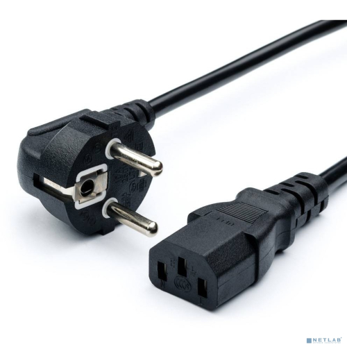 Bion Кабель питания 3м, евровилка с заземлением, 0.75мм, Schuko-C13, 2500W, 10А, черный [BXP-PC-186-VDE-3M]