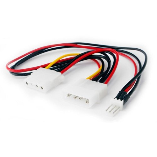 Cablexpert Кабель-разветвитель питания Molex Molex 4pin(M)/Molex 4pin(F)+FAN 3pin,12V,медь,15 см,пак (CC-PSU-5)