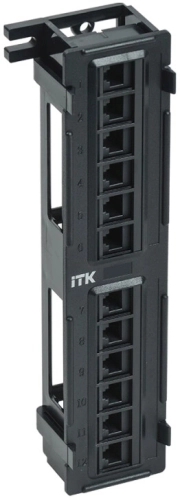ITK Настенная патч-панель кат.5Е UTP, 12 портов (IDC Dual) (PP12-C5EU-D05)