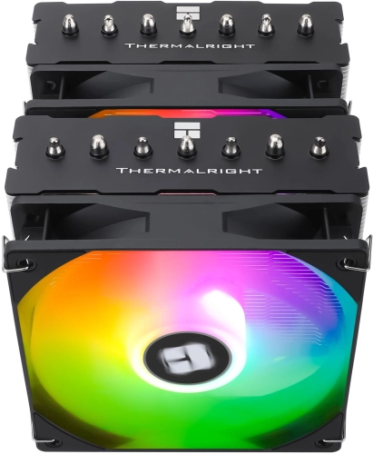 Кулер для процессора/ Thermalright Phantom Spirit 120 SE ARGB (4-pin PWM, 154mm, Ni/CU, 7x6mm, ARGB, 2x120mm, 66.17CFM, 25.6dBA, 1500RPM, S: 1700, 1200, 115X, AM5, AM4) (PS120-SE-ARGB) фото 4