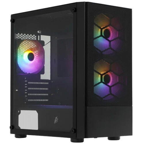 1STPLAYER Корпус FIREBASE X4-M Black / mATX, TG / 1x120mm & 2x140mm LED fans inc. / X4-M-BK-2F1P-1F1 фото 2