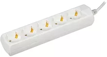 Сетевой удлинитель IEK GENERICA У05 3м (5 розеток) белый (пакет ПЭ) (WYP10-10-05-03-Z-G)