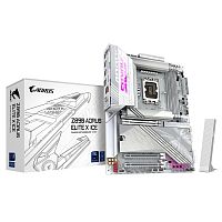 Материнская плата/ Z890 AORUS ELITE X ICE, Socket 1851, Intel®Z890, 4xDDR5-6400, 3xPCI-Ex16, 4xSATA3(RAID 0/1/5/10), 5xM.2, 8Ch Audio, 1x2.5GbLan, WiFi, (4+4)xUSB2.0, (6+2)xUSB3.2, (1+1)xUSB Type-C™, ATX, RTL