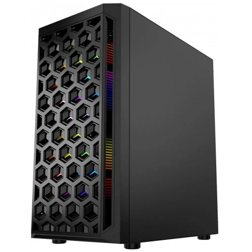 Powercase CMIMTB-L3 Корпус Mistral Micro T3B, Tempered Glass, Mesh, 2x 140mm + 1х 120mm 5-color fan, чёрный, mATX (CMIMTB-L3) фото 2