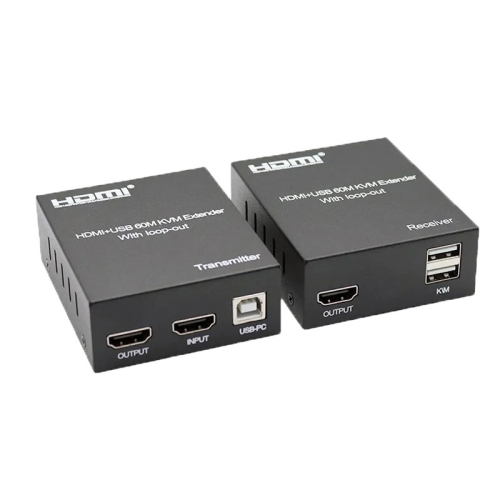 ORIENT VE049, HDMI KVM extender (Tx+Rx), HDMI+USB+Audio удлинитель до 60 м по витой паре Cat5e/ 6, HDMI 1.4, 4K@30Hz/ 1080p@60Hz, HDCP (31211)