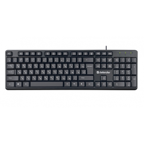 Defender Проводная клавиатура Daily HB-162 RU,черный,104 кнопки +FN, 1.8м (45162)