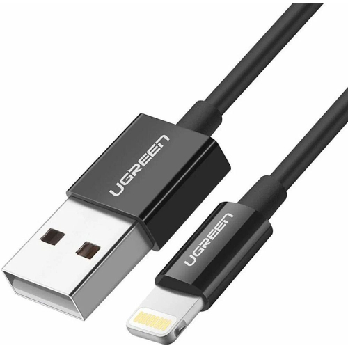 Кабель UGREEN US155 (80822) USB-A Male to Lightning Male Cable Nickel Plating ABS Shell. Длина 1 м.
