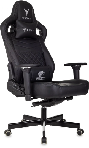 Кресло игровое Knight Hunter черный экокожа крестов. металл (KNIGHT HUNTER BL-PU)