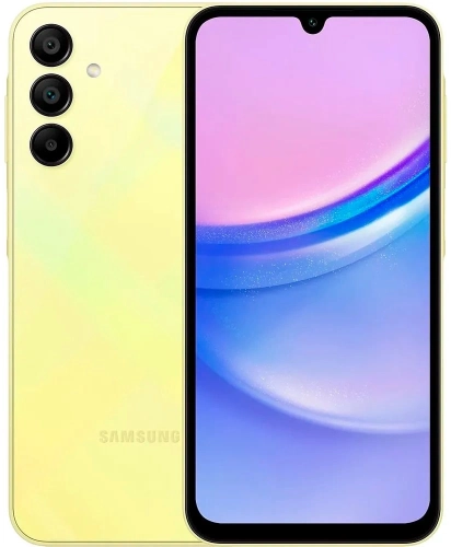 Смартфон Samsung SM-A155F Galaxy A15 128Gb 4Gb желтый моноблок 3G 4G 6.5 1080x2340 Android 14 50Mpix 802.11 a/ b/ g/ n/ ac NFC GPS GSM900/ 1800 GSM1900 TouchSc (SM-A155FZYDMEA)