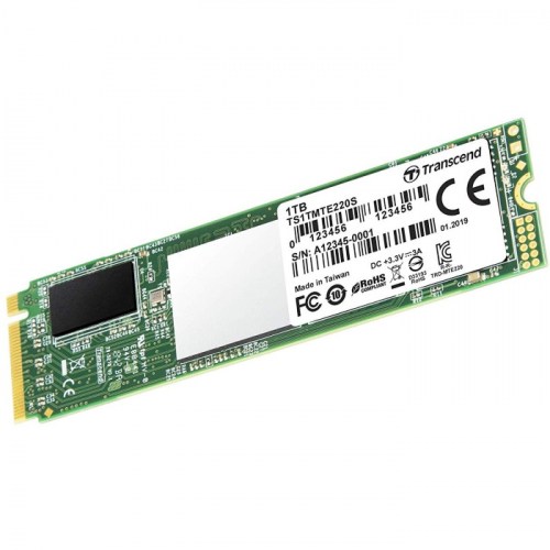 Твердотельный накопитель SSD 1TB Transcend MTE220S, 3D TLC, M.2 2280, PCIe Gen 3.0 x4, NVMe, R3500/ W3200, TBW 2200 (TS1TMTE220S)