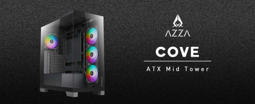 Корпус Azza COVE черный без БП ATX 4x120mm 1xUSB2.0 1xUSB3.0 1xUSB3.1 audio bott PSU (CSAZ-570B COVE) фото 6