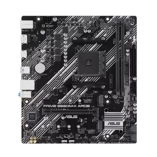 Материнская плата ASUS PRIME B550M-K ARGB, Socket AM4, B550, 2*DDR4, DP+HDMI, SATA3 + RAID, Audio, Gb LAN, USB 3.2, USB 2.0, COM*1 header (w/ o cable), mATX (90MB1GC0-M0EAY0)