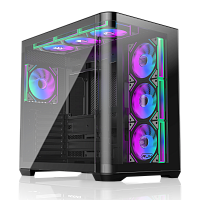 Корпус без блока питания/ Case Raijintek ATREUS BT7, Midi-Tower, TG, 7x120mm ARGB, 2xUSB-A 3.0 + 1xUSB Type-C , E-ATX, ATX, mATX, mITX Black (0R20B00258)