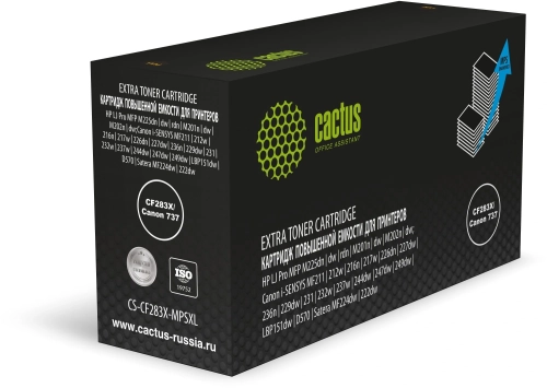Картридж лазерный Cactus CS-CF283X-MPSXL CF283X/Canon 737 черный (8000стр.) для HP LJ Pro MFP M225dn/dw/rdn/M201n/dw/M202n/dw;Canon i-SENSYS MF211/212w/216n/217w/226dn/227dw/236n/229dw/231/232w/237w/244dw/247dw/249dw/L